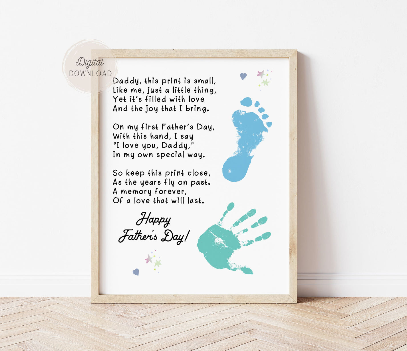 Handprint to daddy poem - Father's day card – AlniPrints