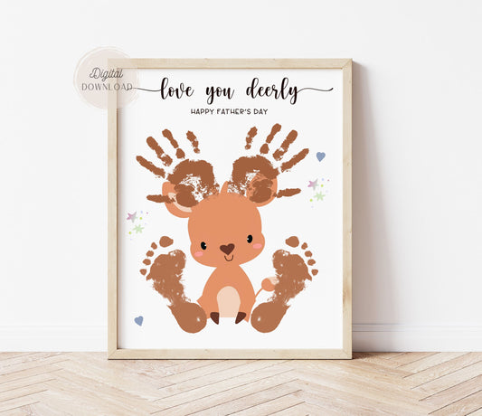 Love you Deerly - Handprint art for babies