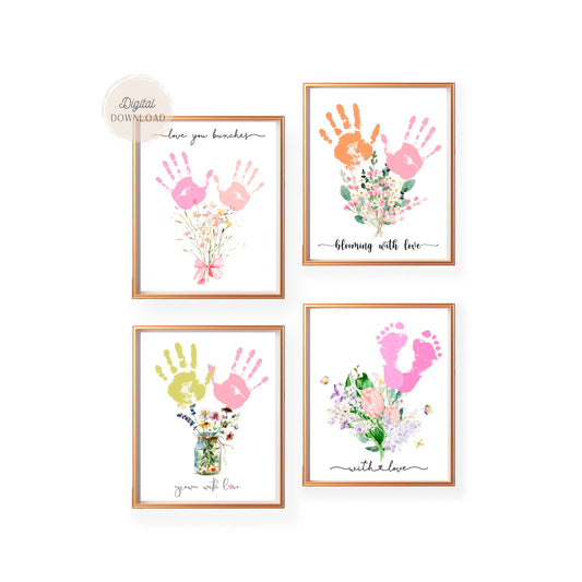 Handprint Flower Craft Set of 4