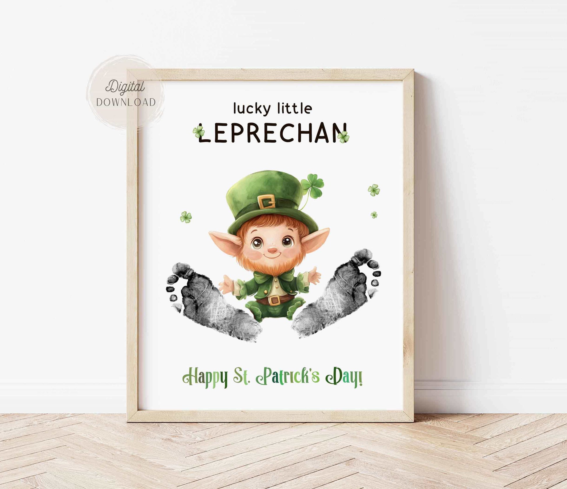 Leprechaun Footprint Art, Baby’s First St. Patrick’s Day Keepsake