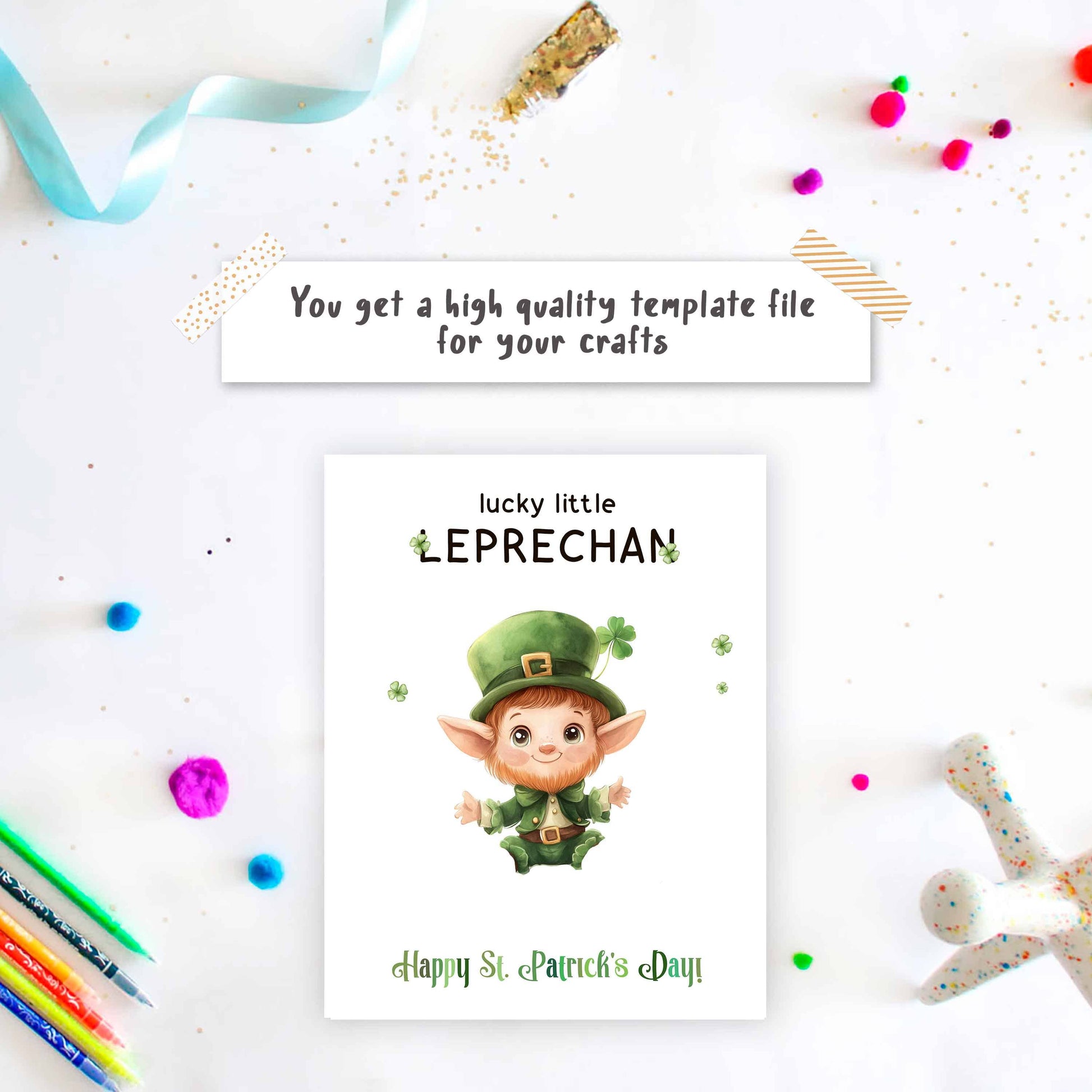 Leprechaun Footprint Art, Baby’s First St. Patrick’s Day Keepsake template