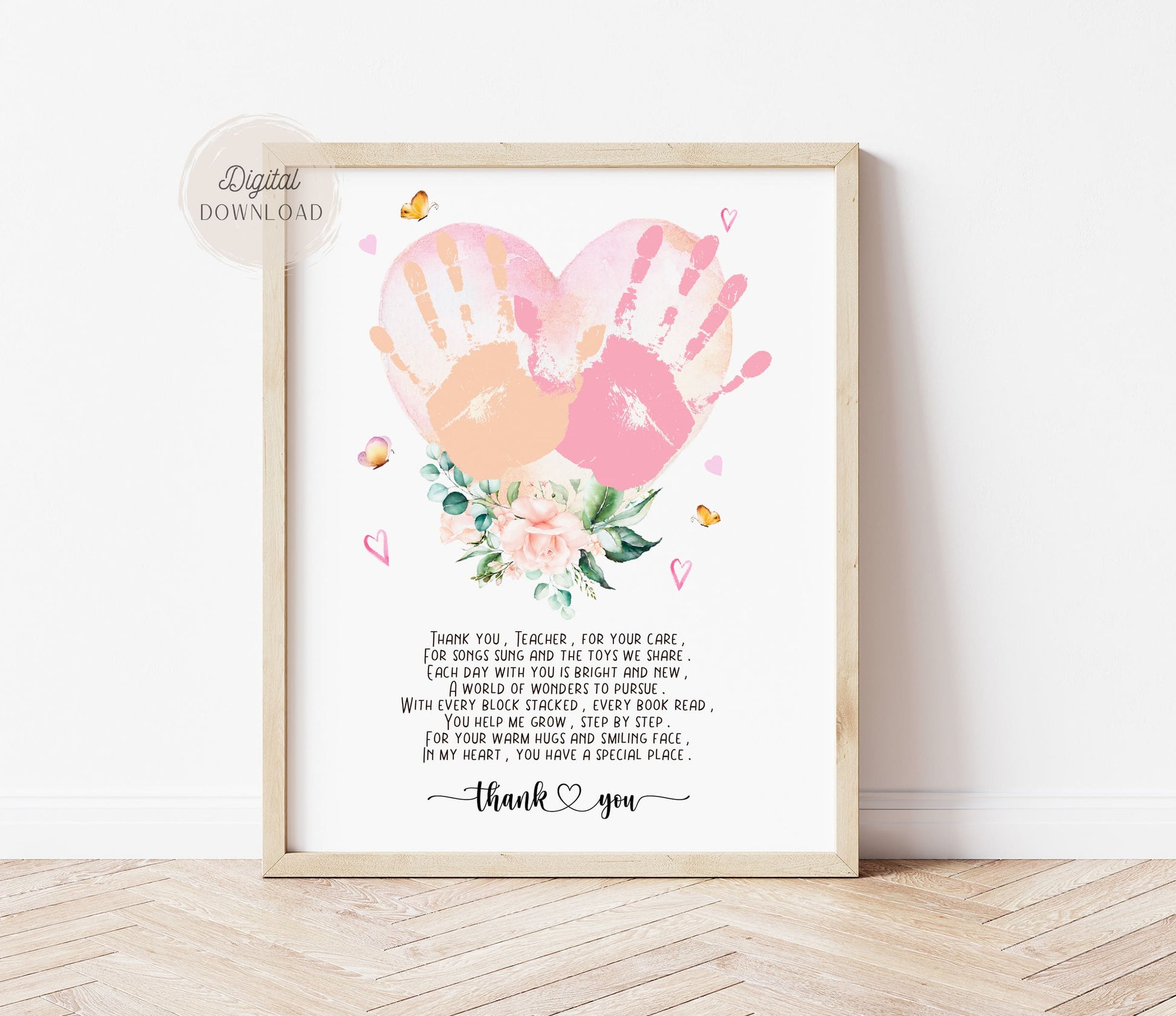 Daycare teacher appreciation Handprint with poem