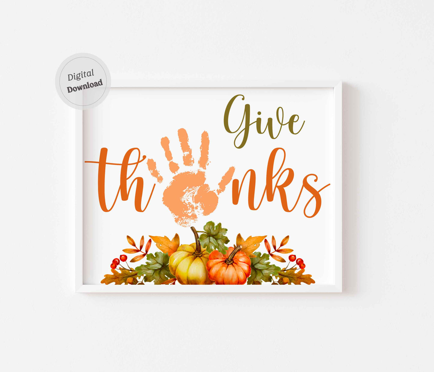 Thanksgiving "Give Thanks" Handprint art