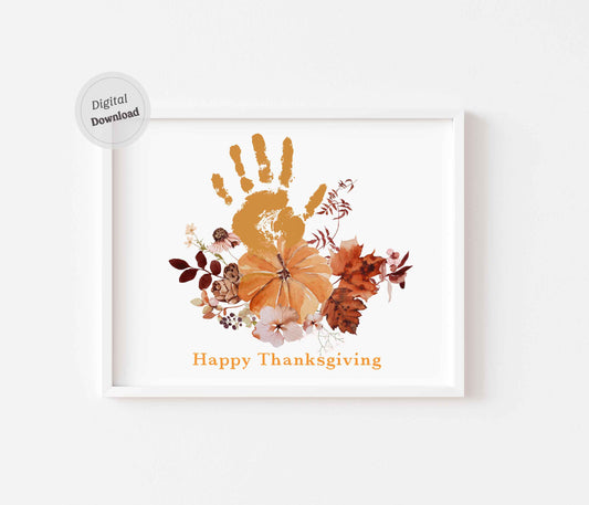 Happy Thanksgiving Pumpkin Handprint Craft