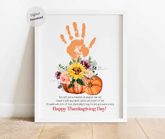 Thanksgiving Pumpkin Poem, hand printing craft