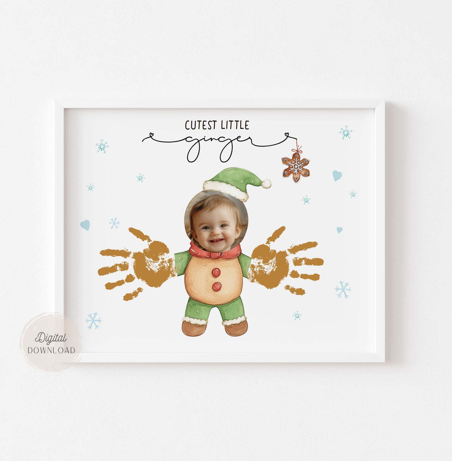 Christmas Gingerbread handprint with Photo - 001