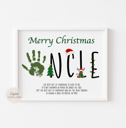 Christmas Handprint for uncle art with poem - 001