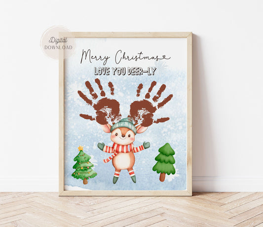 Reindeer Handprint art template