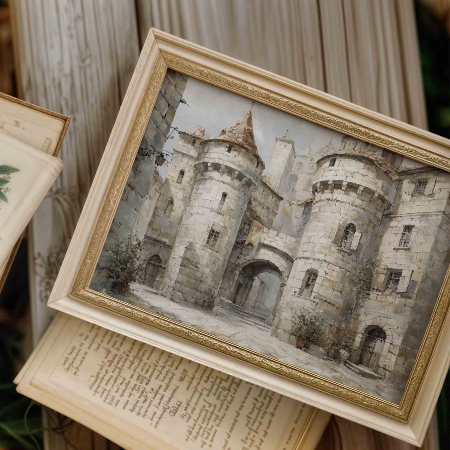 Medieval Castle Dragon Nursery Art - Vintage Magical Wall Prints for Boys