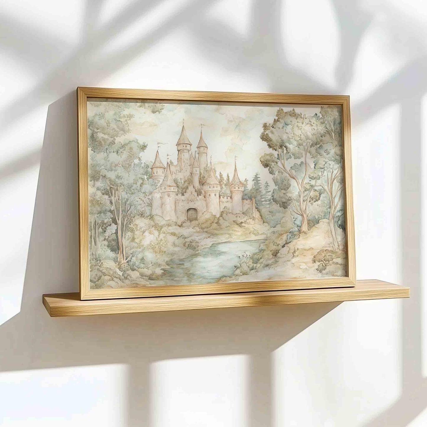 Fantasy Dragon Castle Nursery Art - Vintage Prints for Boys Rooms