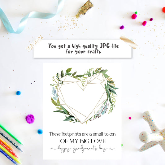 Feet Print Crafts for Infants - Grandparents day