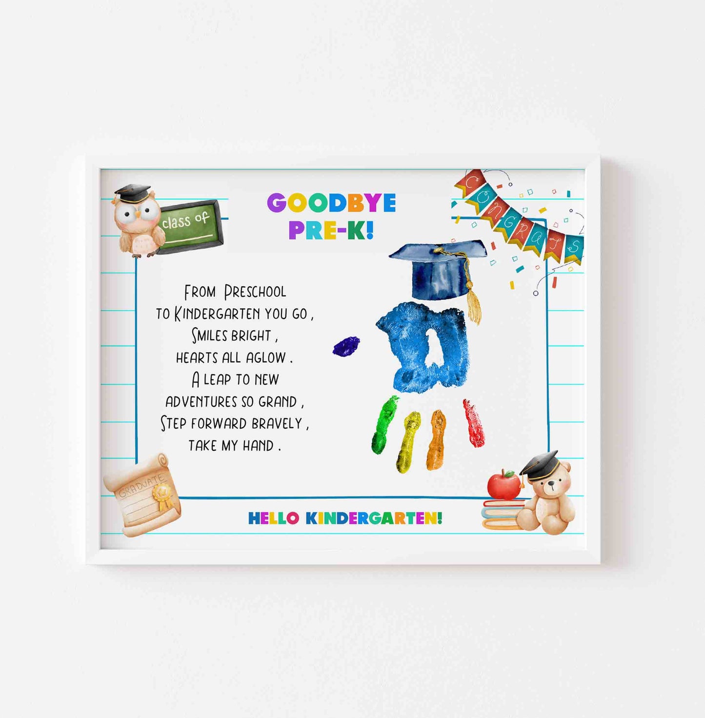 End of Year Handprint Template Poem Graduation