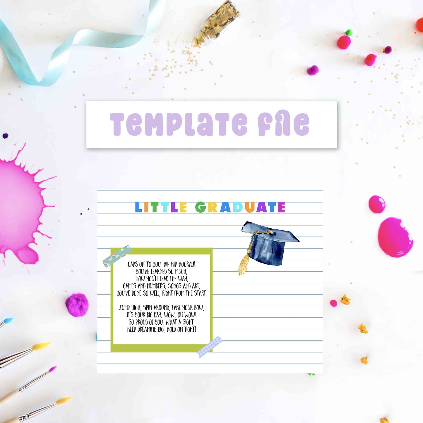 Graduation Handprint with Poem Printable