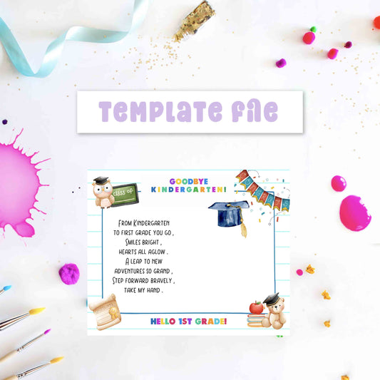 Educational-themed template file with colorful graphics and text on a white background.
