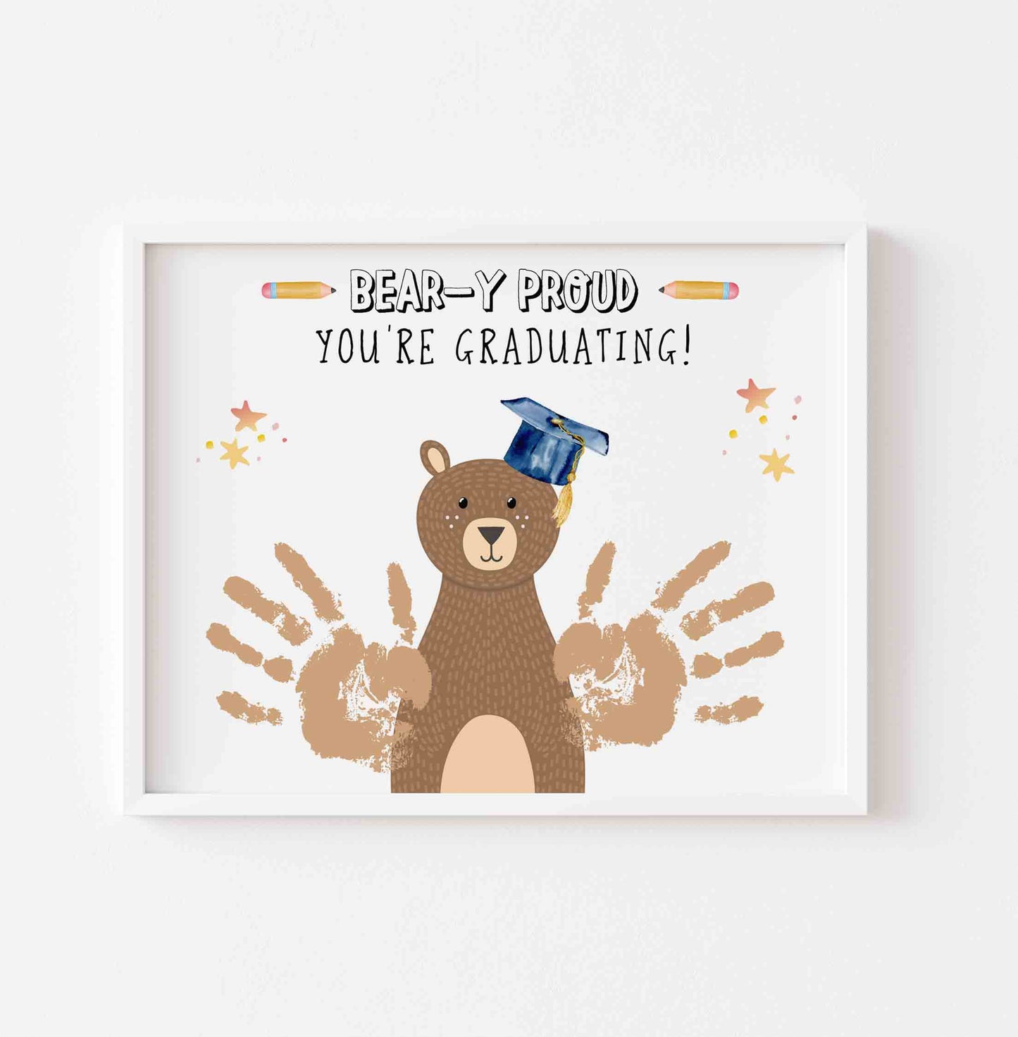 Bear Handprint Template Graduation Bear-y Proud