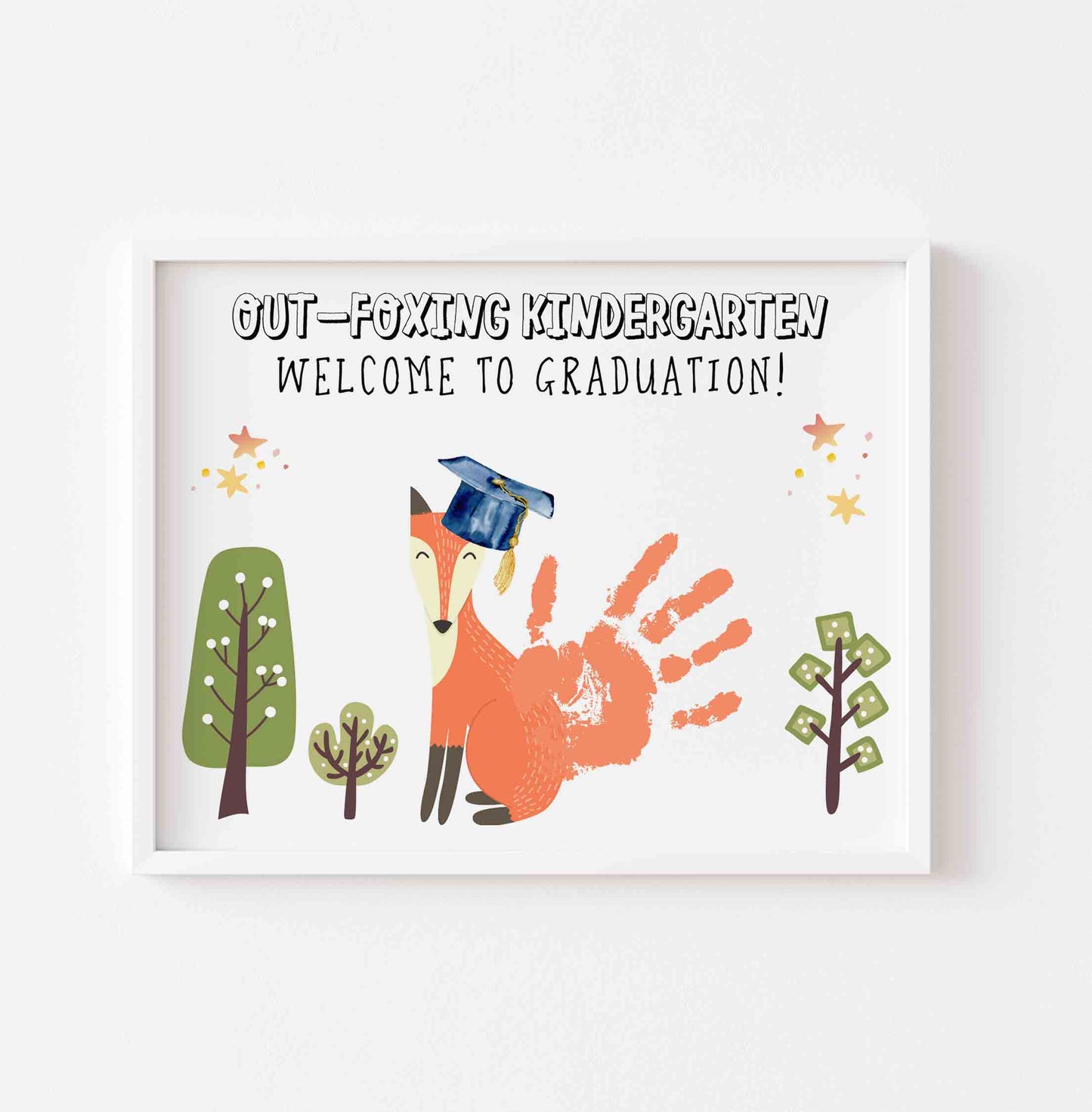 Kindergarten Graduation Sign Handprint Template Certificate