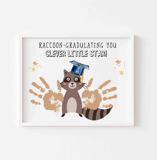 Raccoon Handprint Template Graduation Raccoon-gradulating You