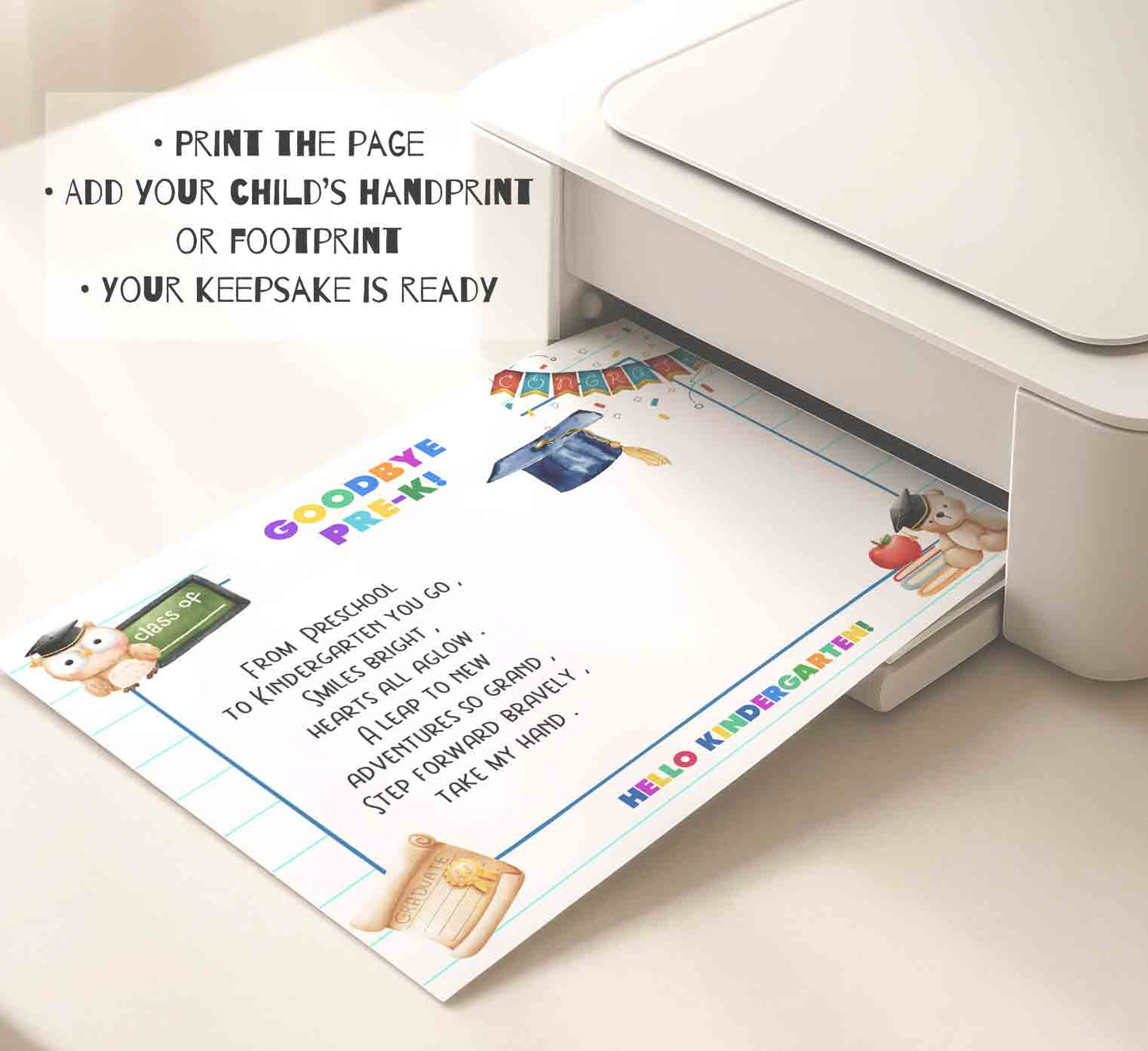 End of Year Handprint Poem Printable