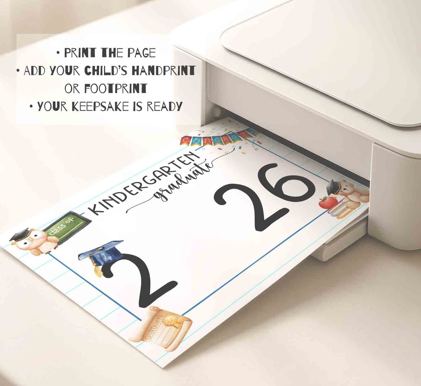 Kindergarten Graduation Sign - End of the Year Certificate Printable