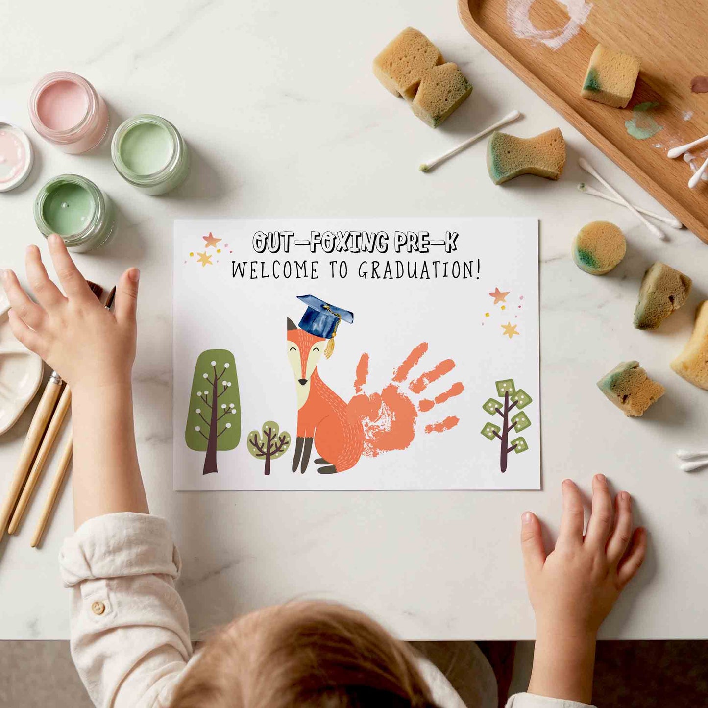 Graduation Sign - Keepsake Certificate with Handprint Printable