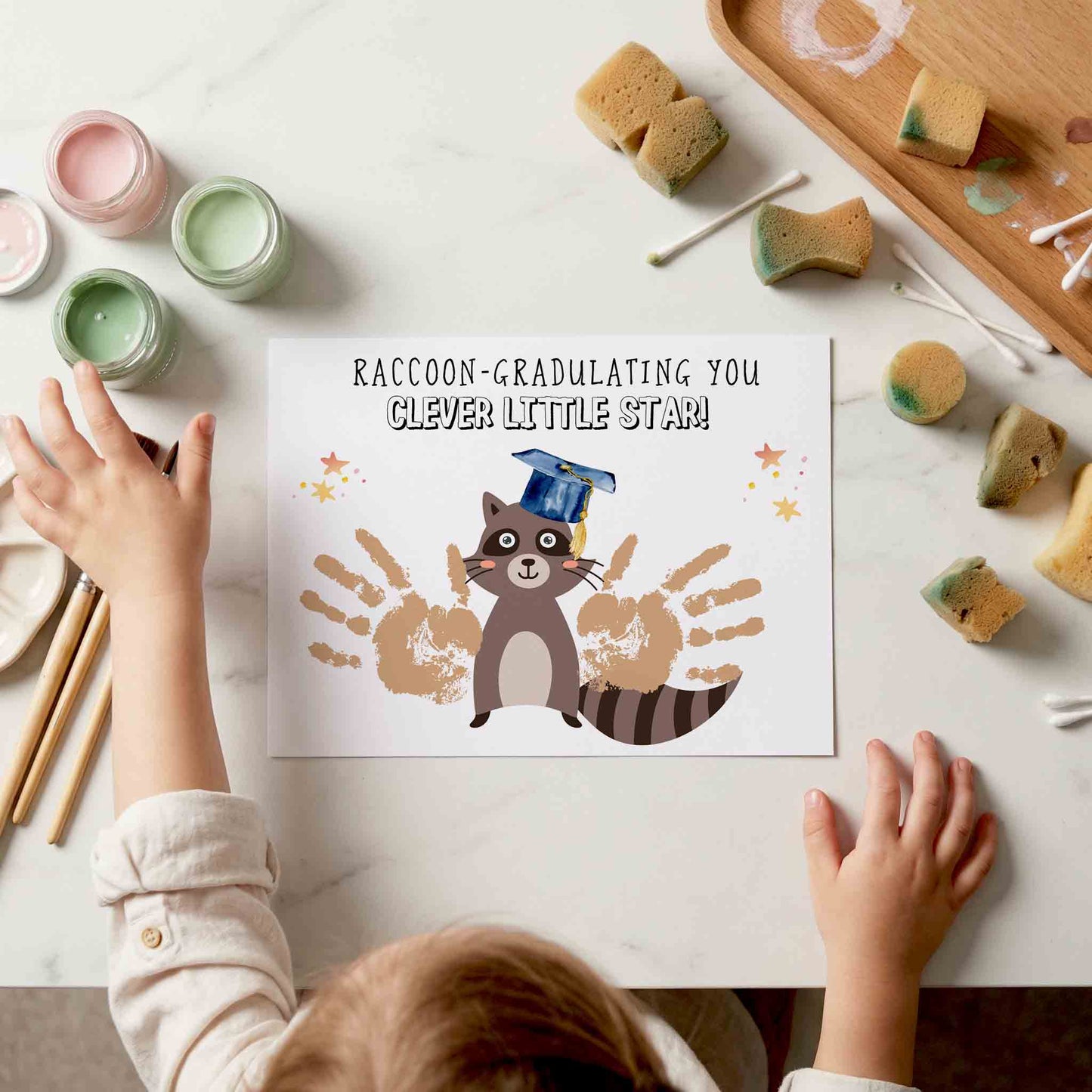 Raccoon-gradulating You - Graduation Handprint Printable