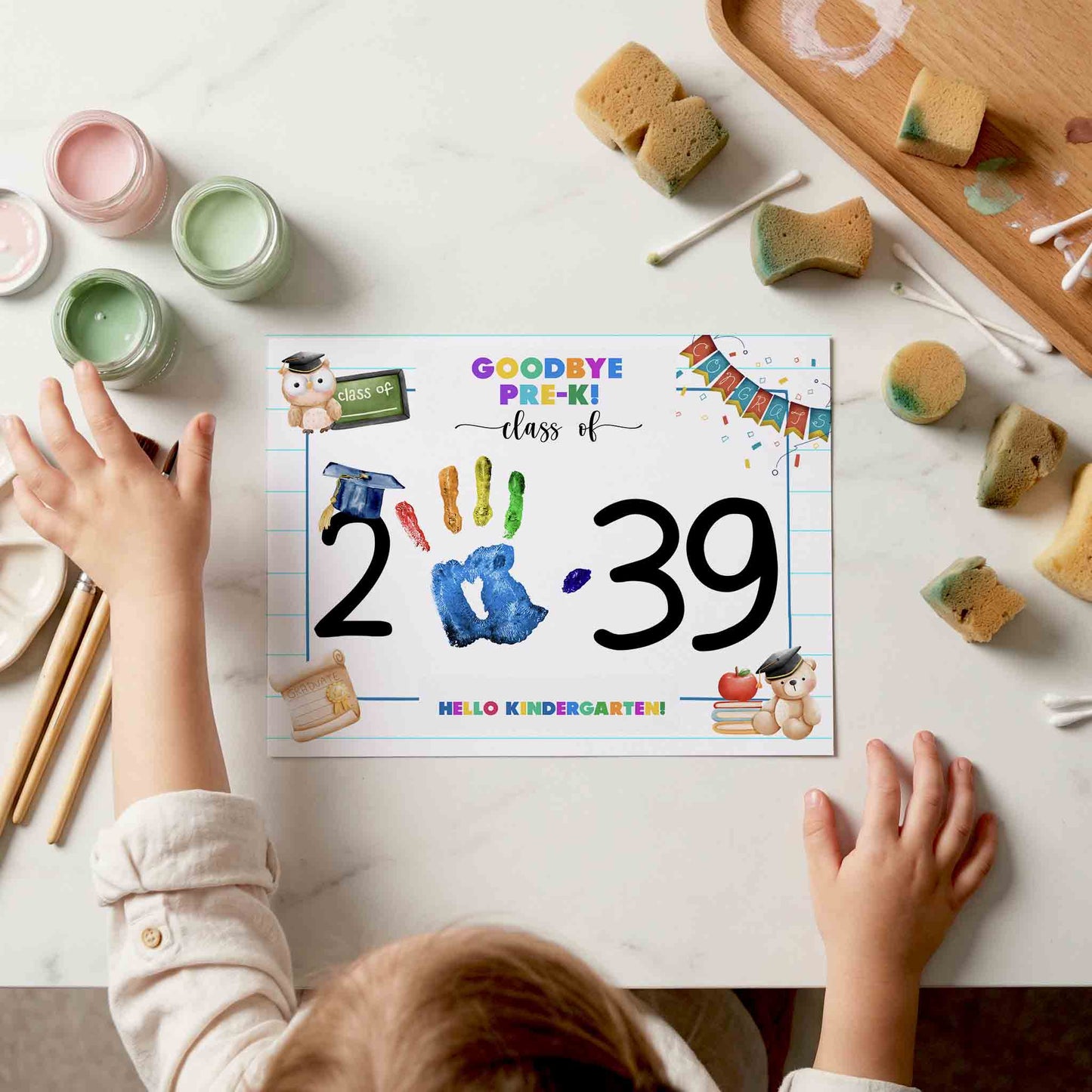 Goodbye Pre-K - Hello Kindergarten Sign Printable