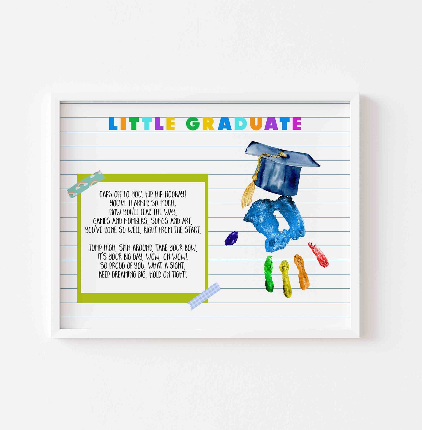 Graduation Handprint Template with Poem Printable