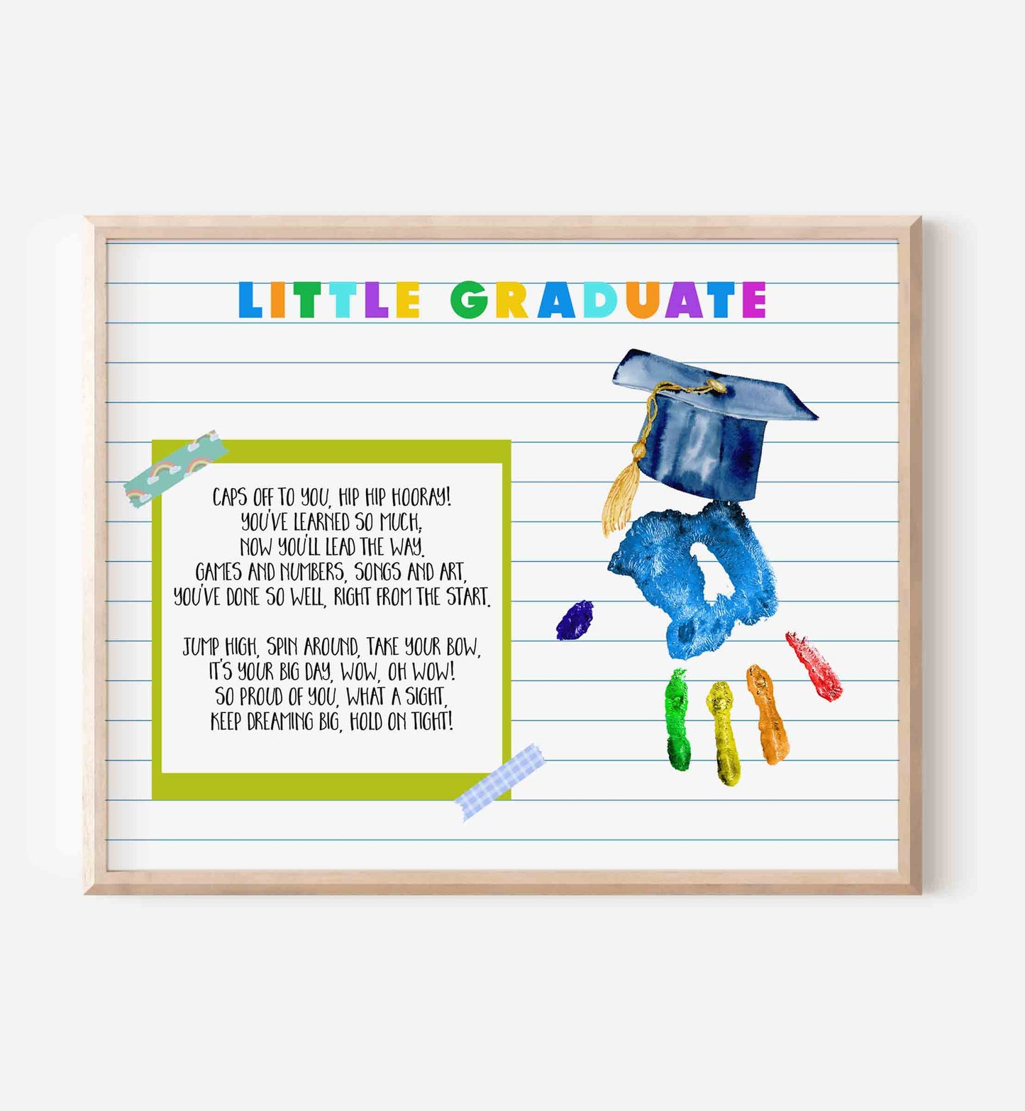 Graduation Handprint with Poem Printable