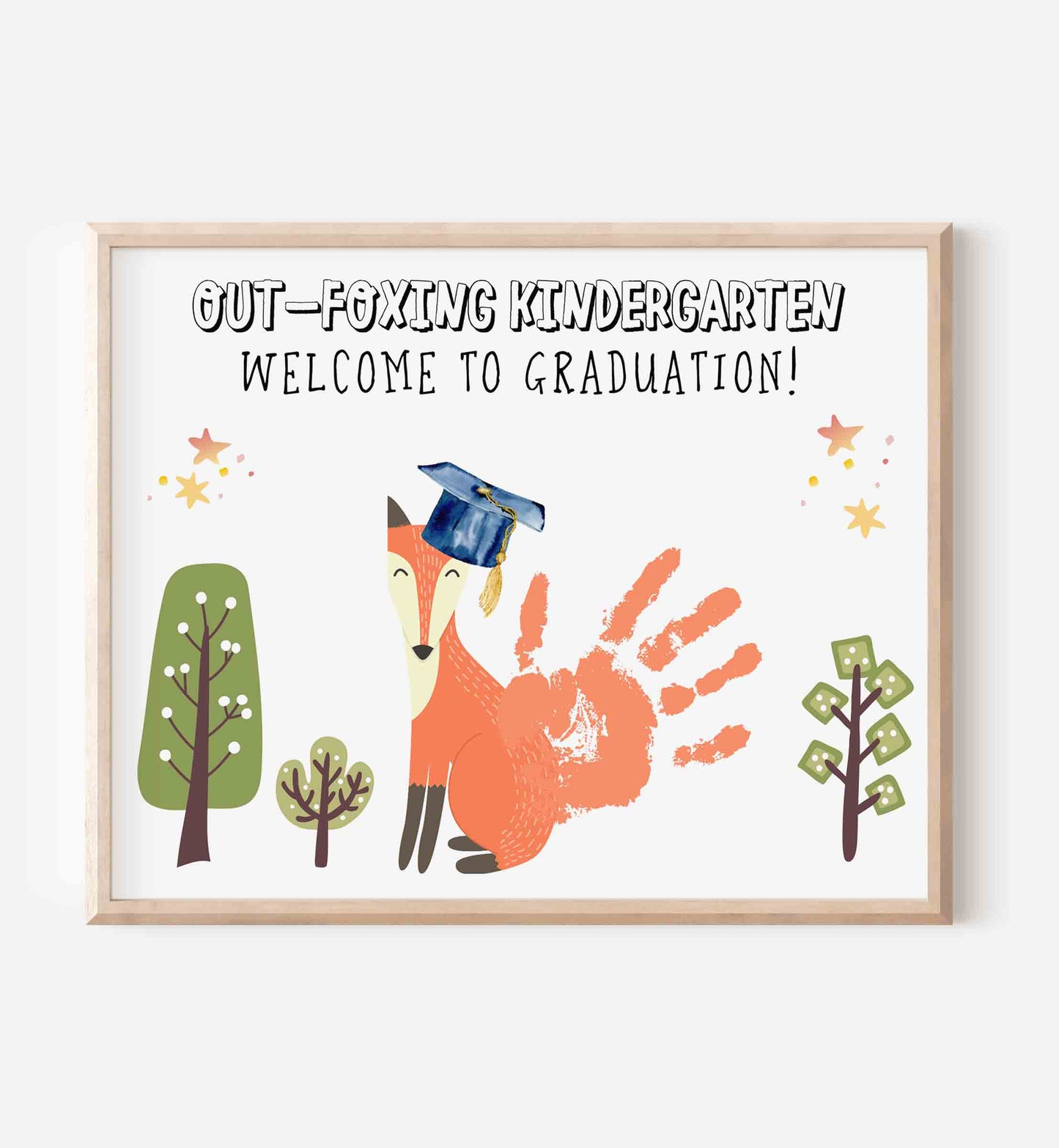 Kindergarten Graduation Sign - Keepsake Certificate with Handprint Printable