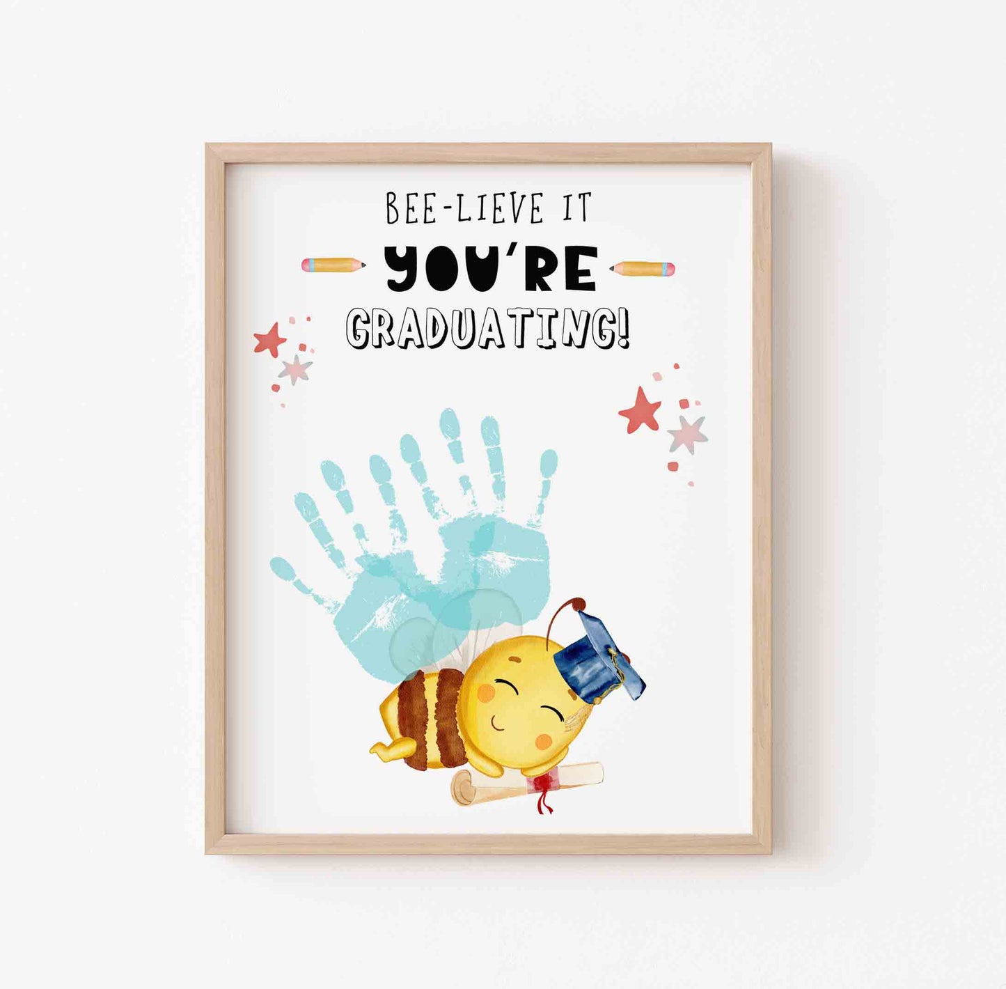 Bee Handprint Template Graduation Bee-lieve It