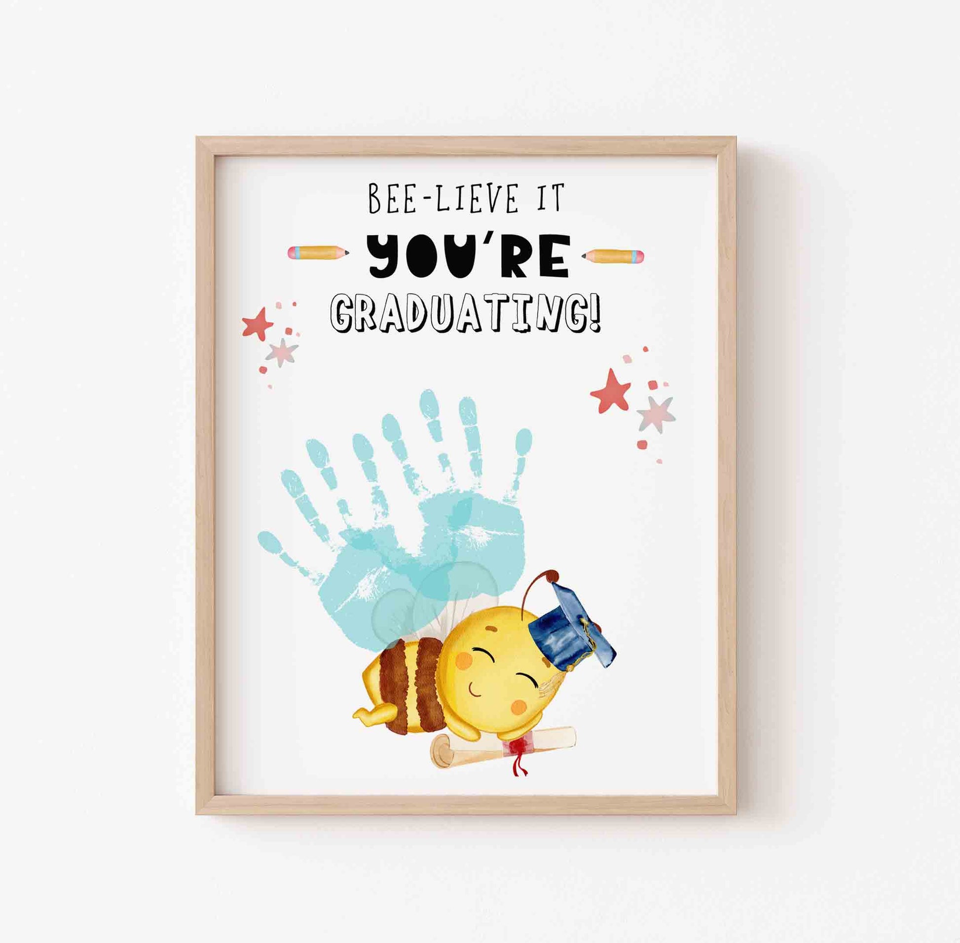 Bee Handprint Template Graduation Bee-lieve It