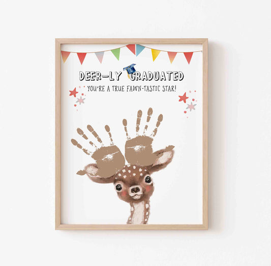 Deer Handprint Template Graduation Deer-ly Graduated