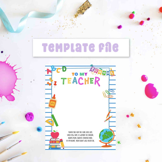 Thank You for Teaching - End of Year Poem with Handprint Printable