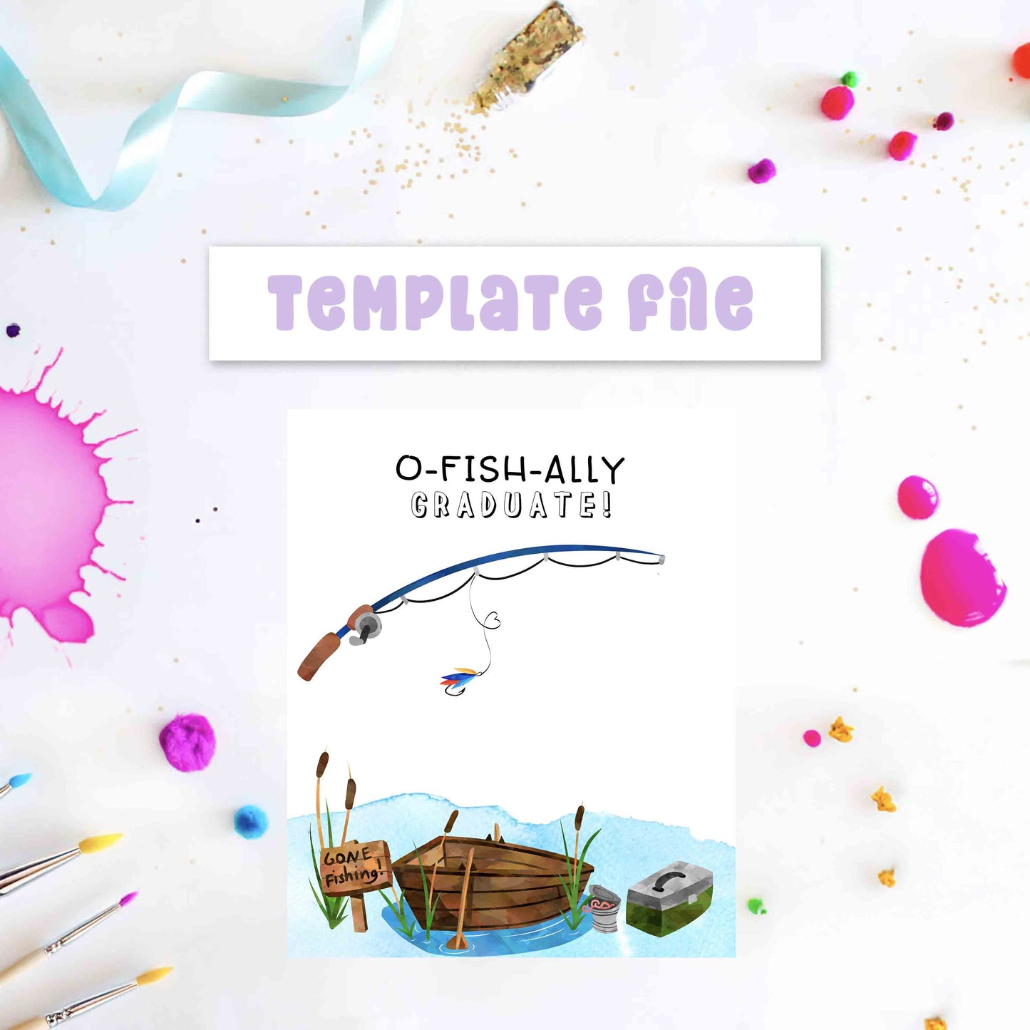 O-Fish-Ally a Graduate - Graduation Crafts Printable