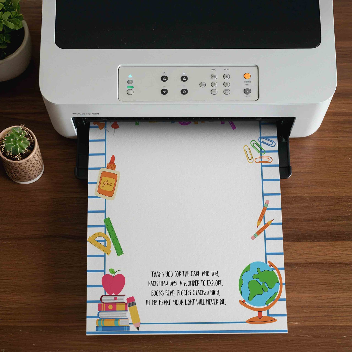 Thank You for Teaching - End of Year Poem with Handprint Printable