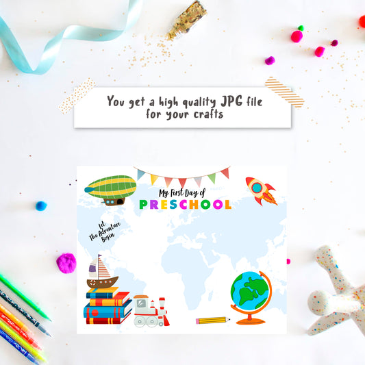 1st First Day of Preschool Handprint Art