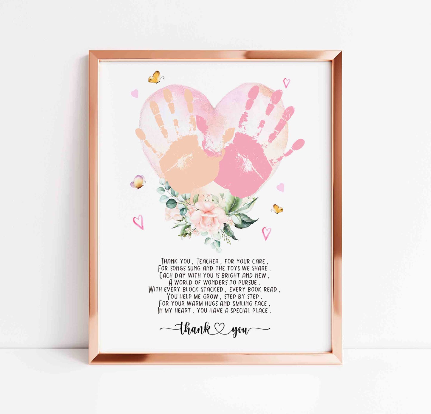 Daycare Teacher Appreciation Handprint with Poem Printable