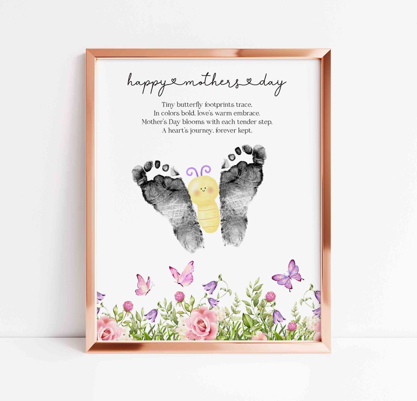 Footprint Art for Mother's Day Butterfly Poem Printable