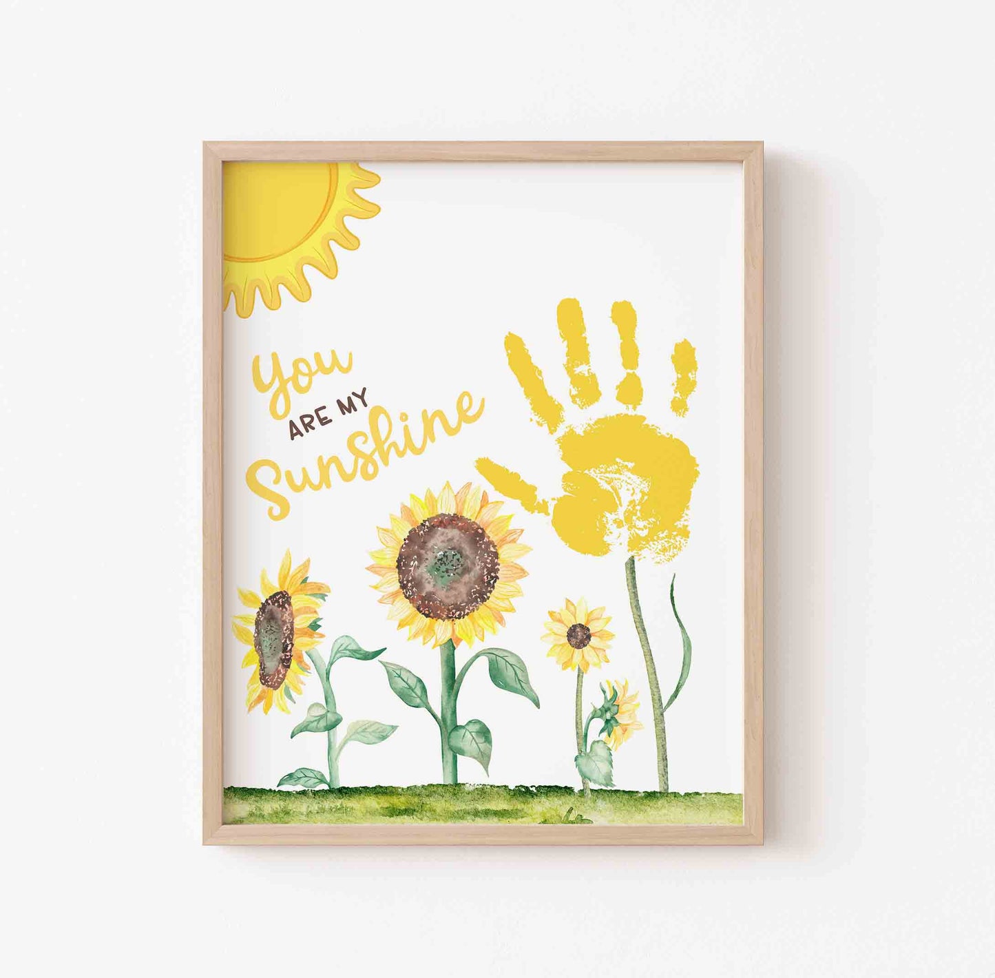 You Are My Sunshine Sunflower Handprint Printable Gift for Grandma