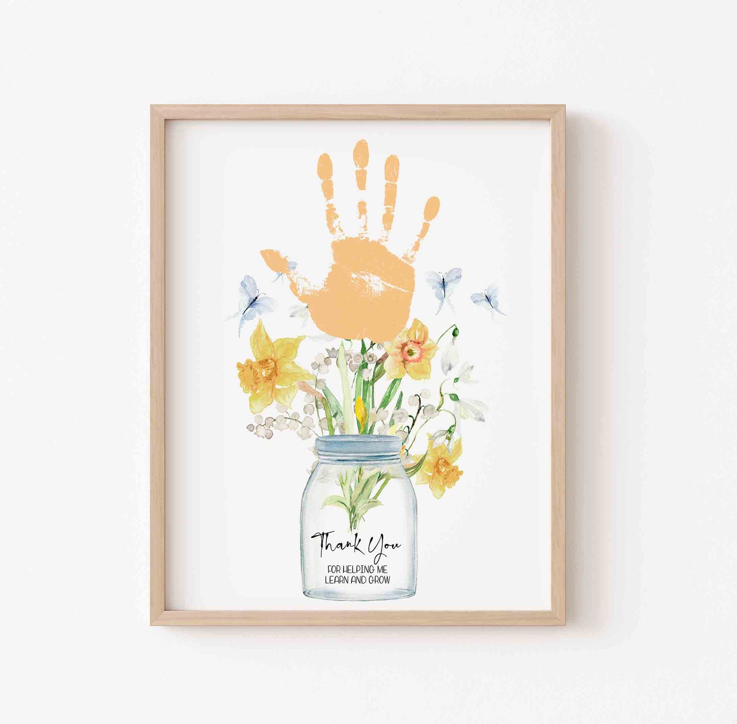 Thank You for Helping Me Learn and Grow Handprint Printable Art