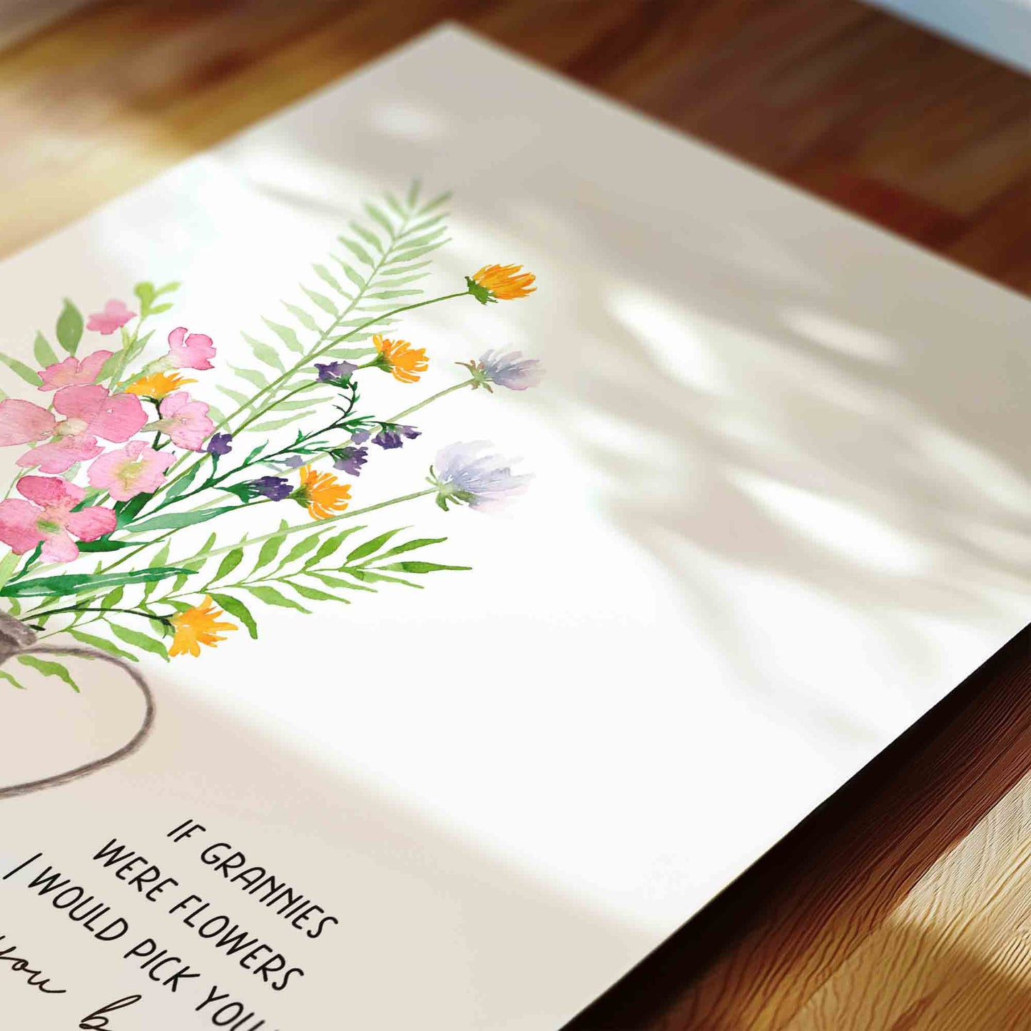 If Grannies Were Flowers I'd Pick You Handprint Printable