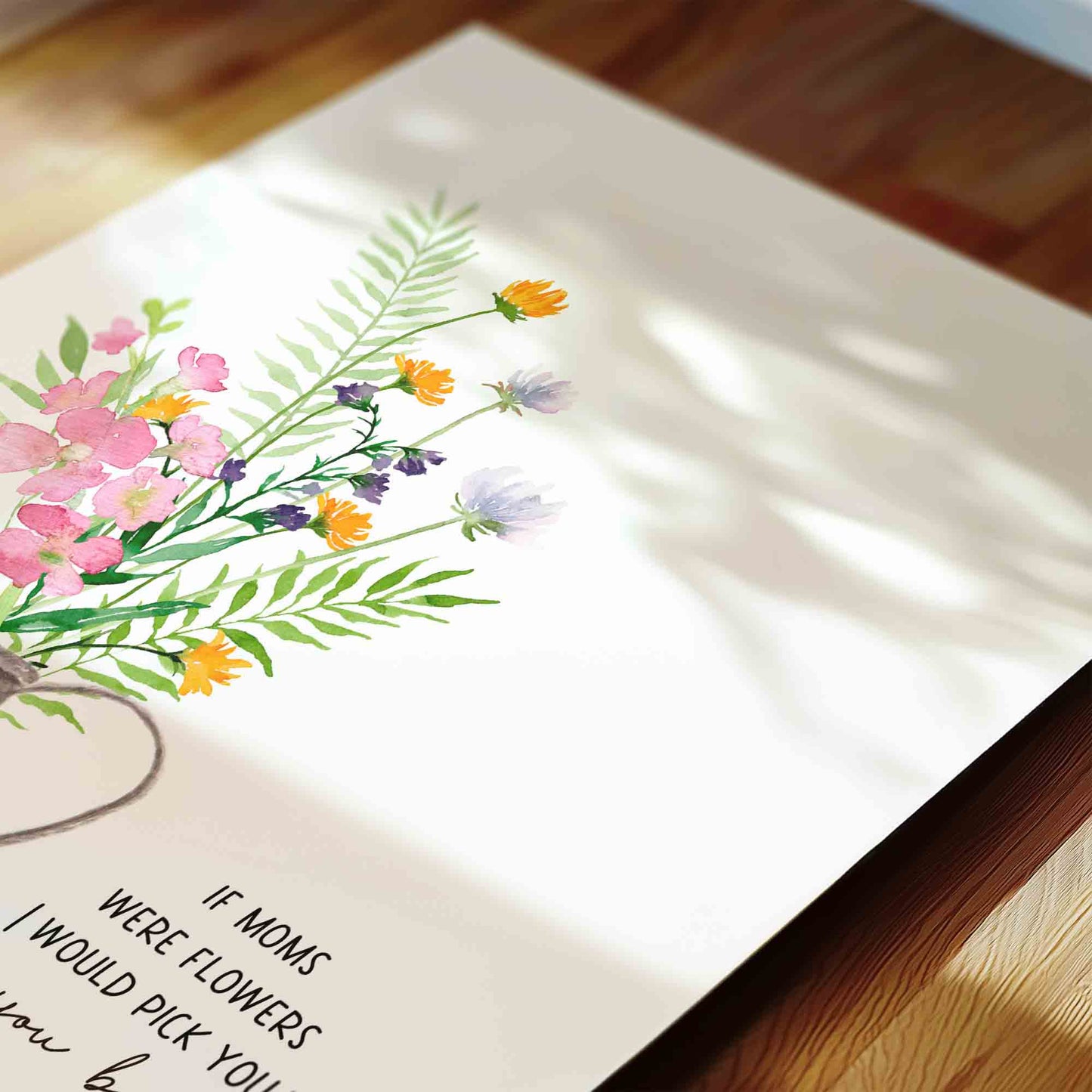 Handprint Flower Mother's Day Kids Art Printable Template