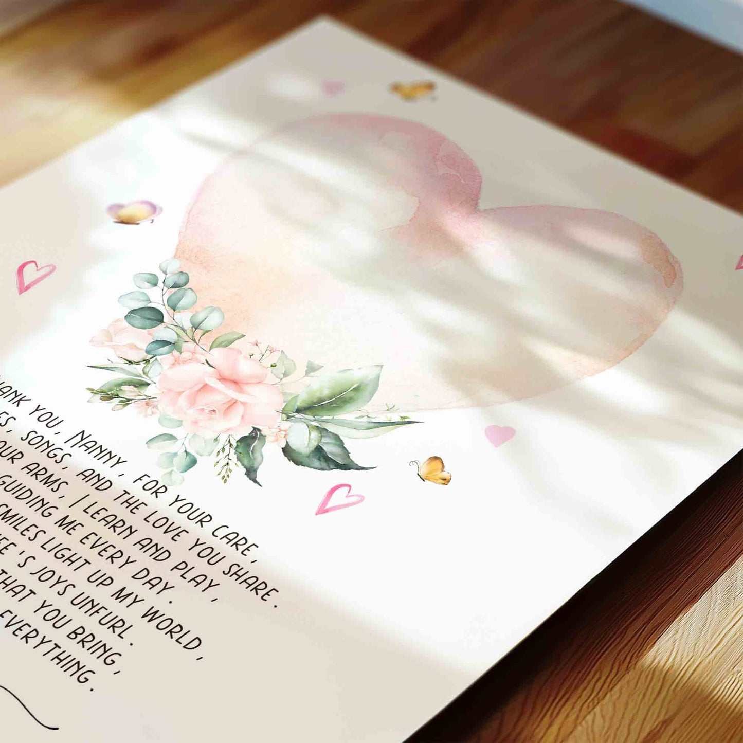 Nanny Appreciation Poem Infant Feet Print Art Printable