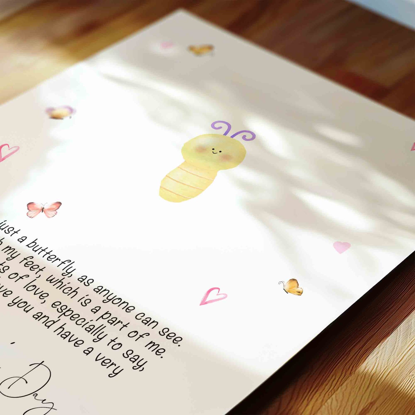 Butterfly Poem on Mother's Day Handprint Printable Art