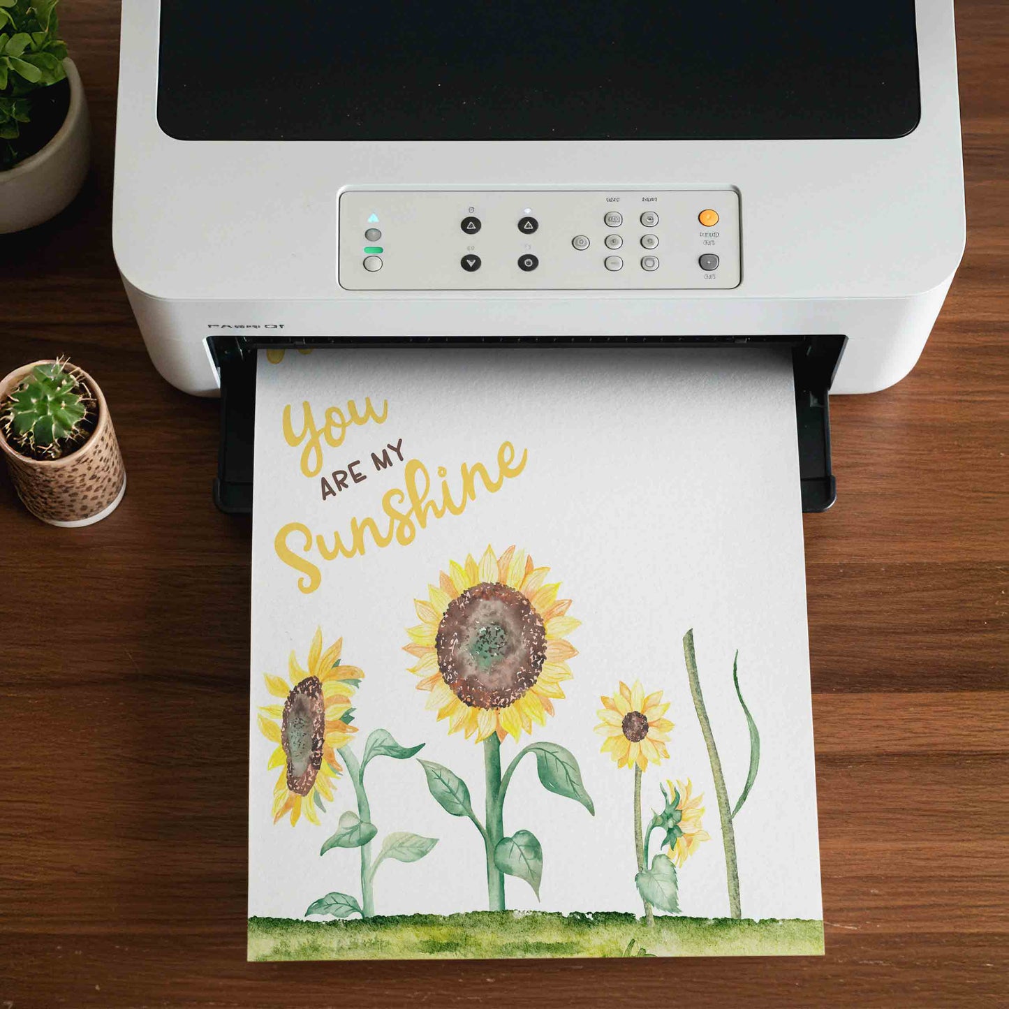 You Are My Sunshine Sunflower Handprint Printable Gift for Grandma