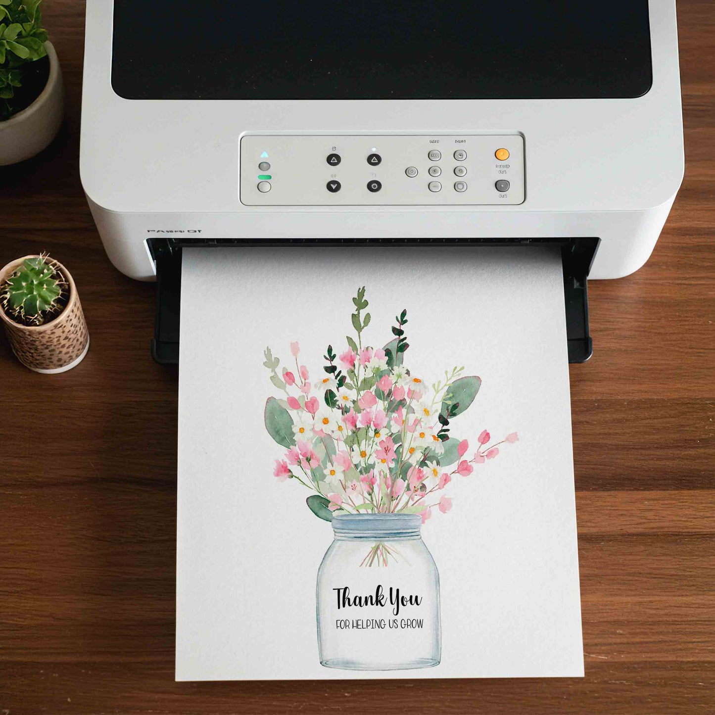 Thank You for Helping Me Grow Handprint Flowers Art Printable