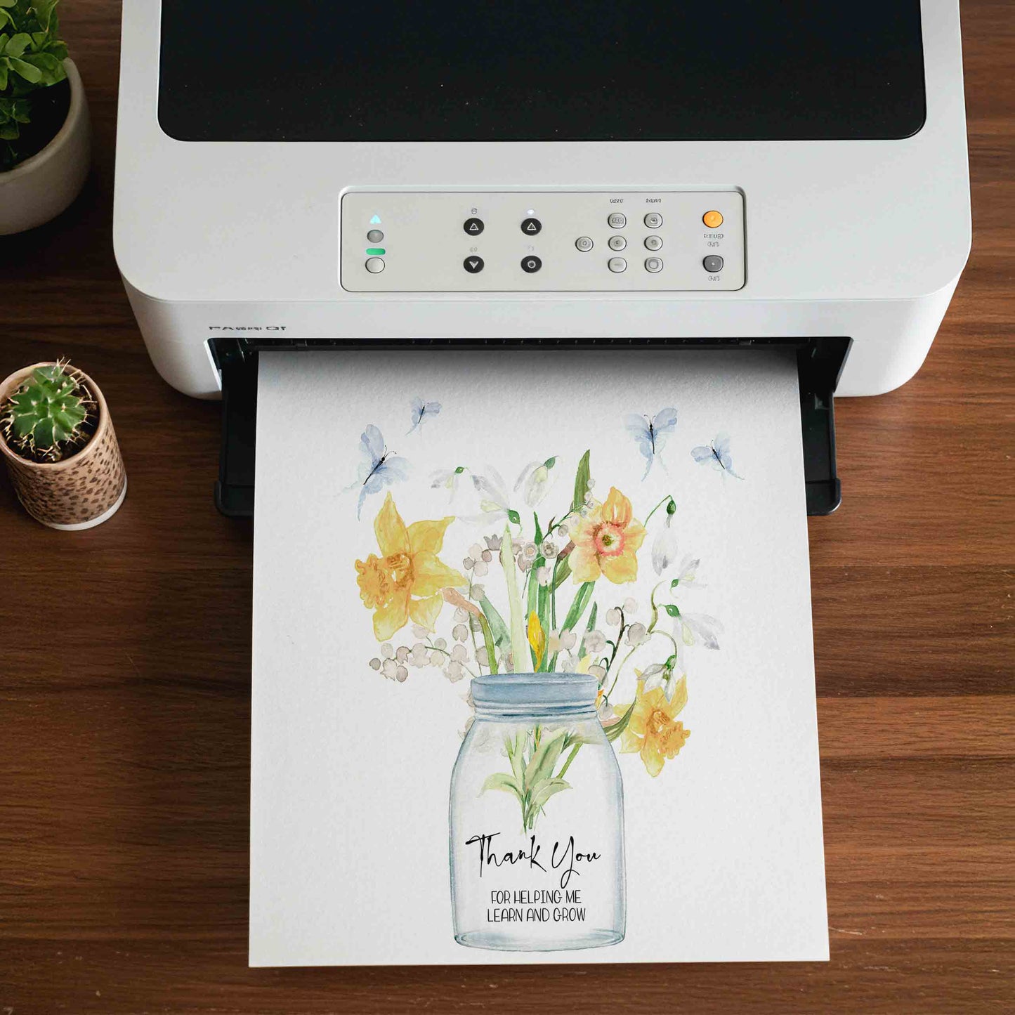 Thank You for Helping Me Learn and Grow Handprint Printable Art