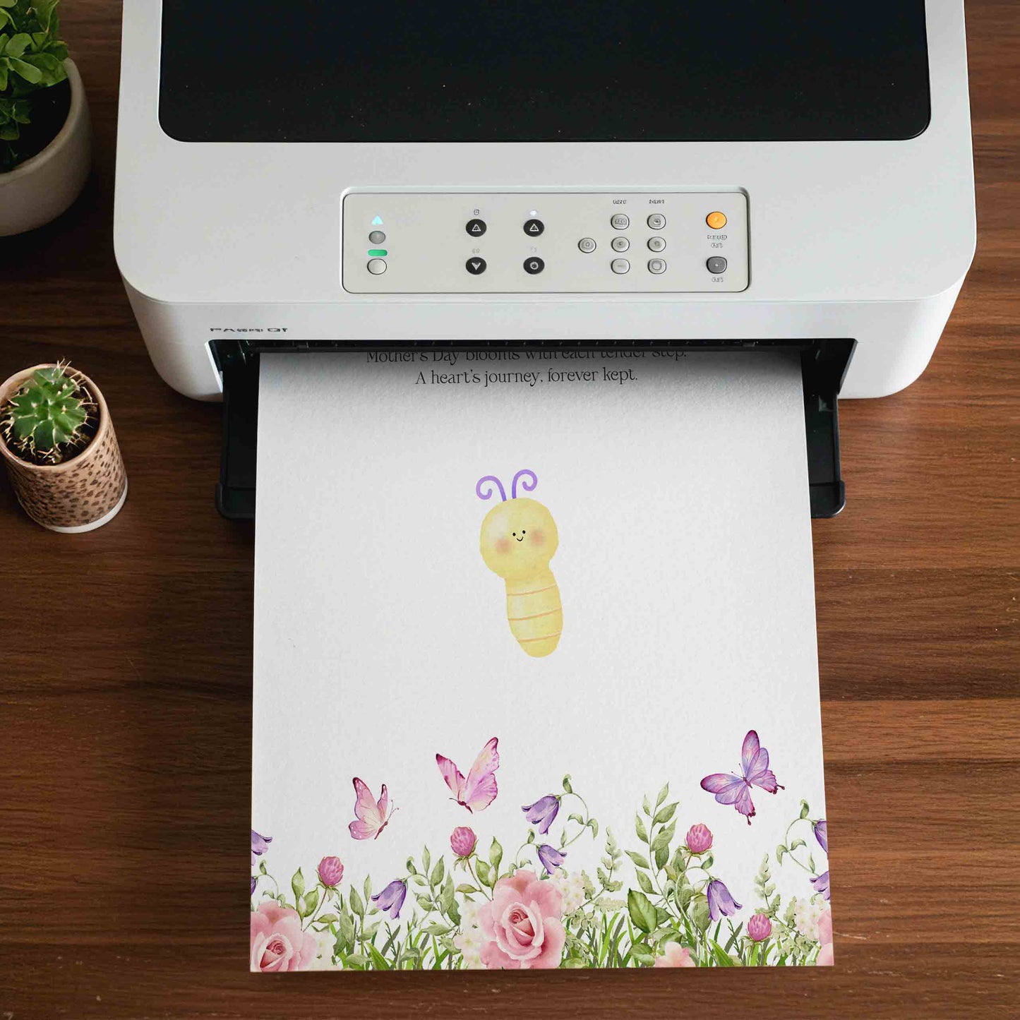 Footprint Art for Mother's Day Butterfly Poem Printable
