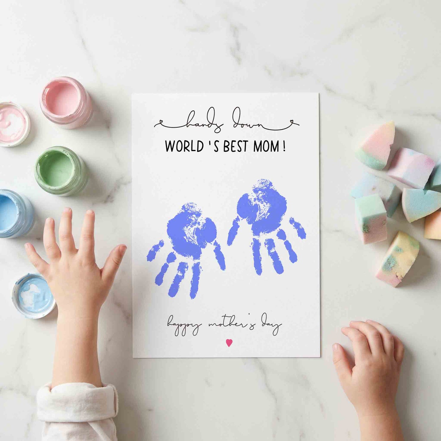 Hands Down You Are the Best Mom Handprint Printable Card