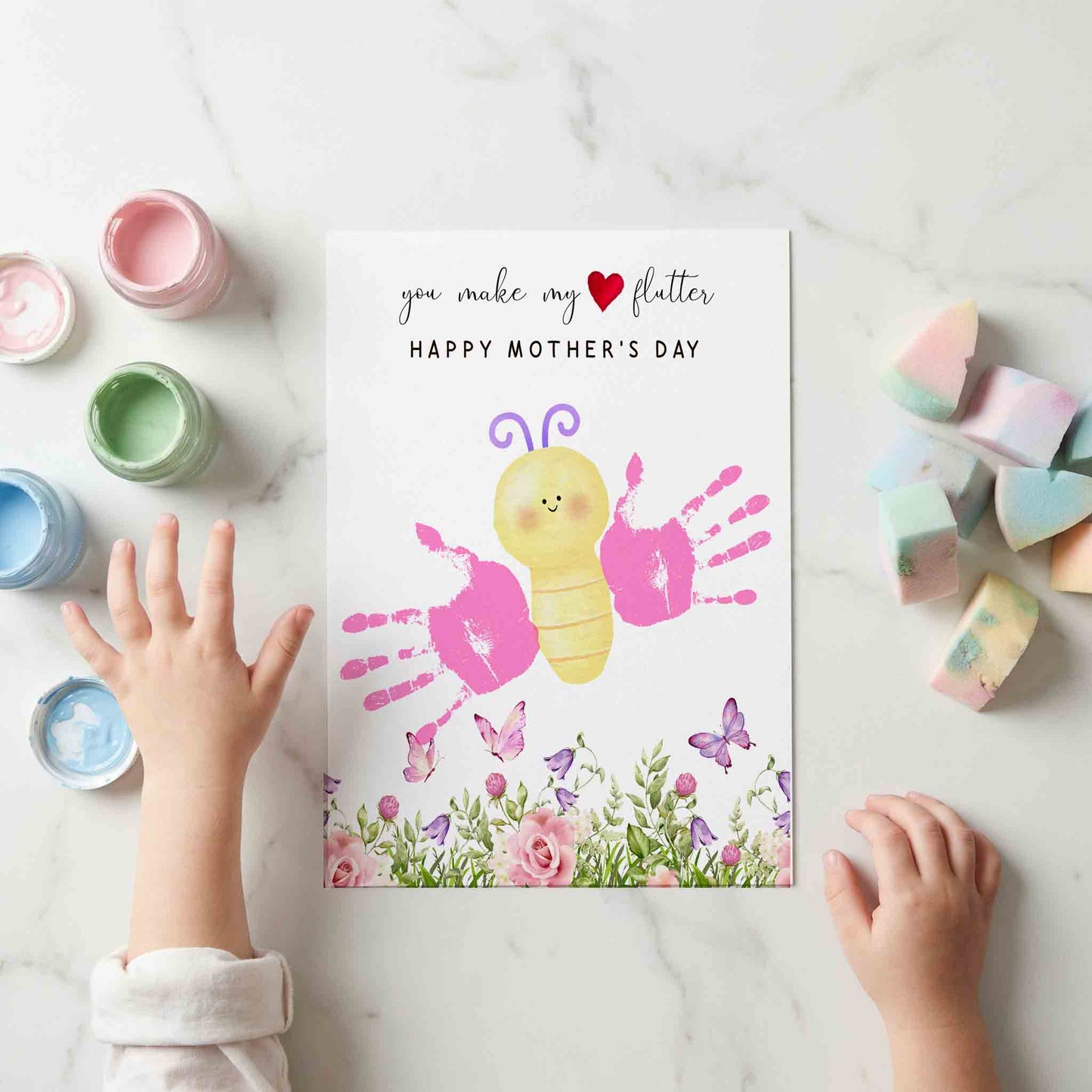Butterfly Handprint for Mom Printable - Mother's Day Art